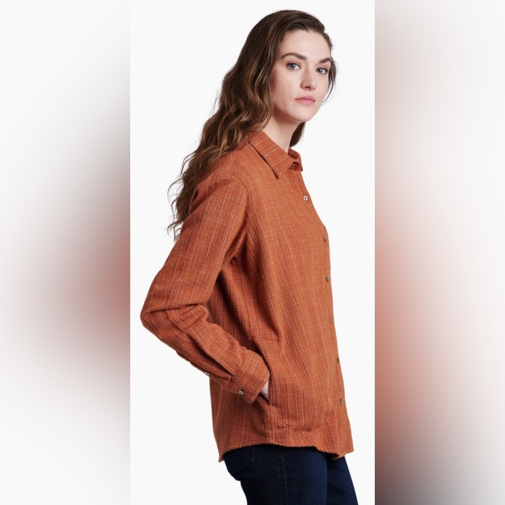 KUHL Avery LS Button Down with Pockets In Color Copper SZ M